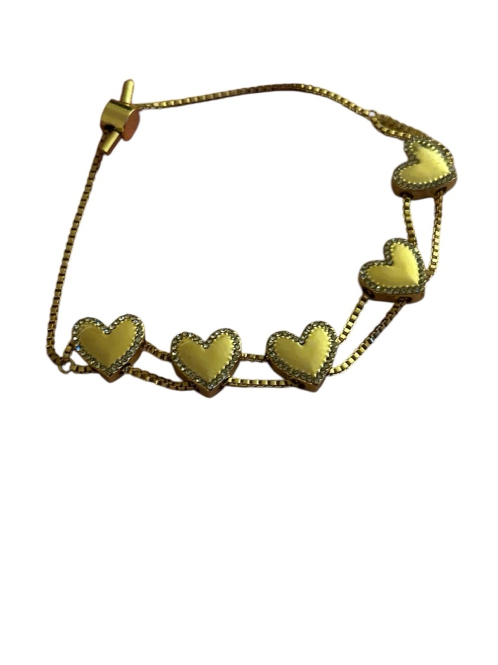 Anthropologie‎ Gold Heart Bracelet Adjustable